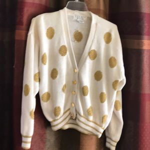 Michelle Stuart White and Gold Cardigan